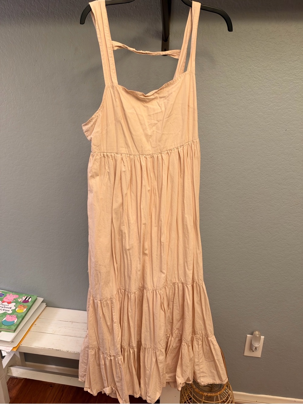 Anthropologie Peach Tiered Ruffle Maxi Dress